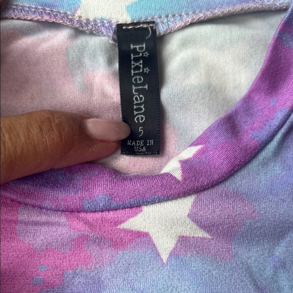 Pixie Lane Kids Starry Night Pajama Set - Blue and Pink - Picture 2 of 3